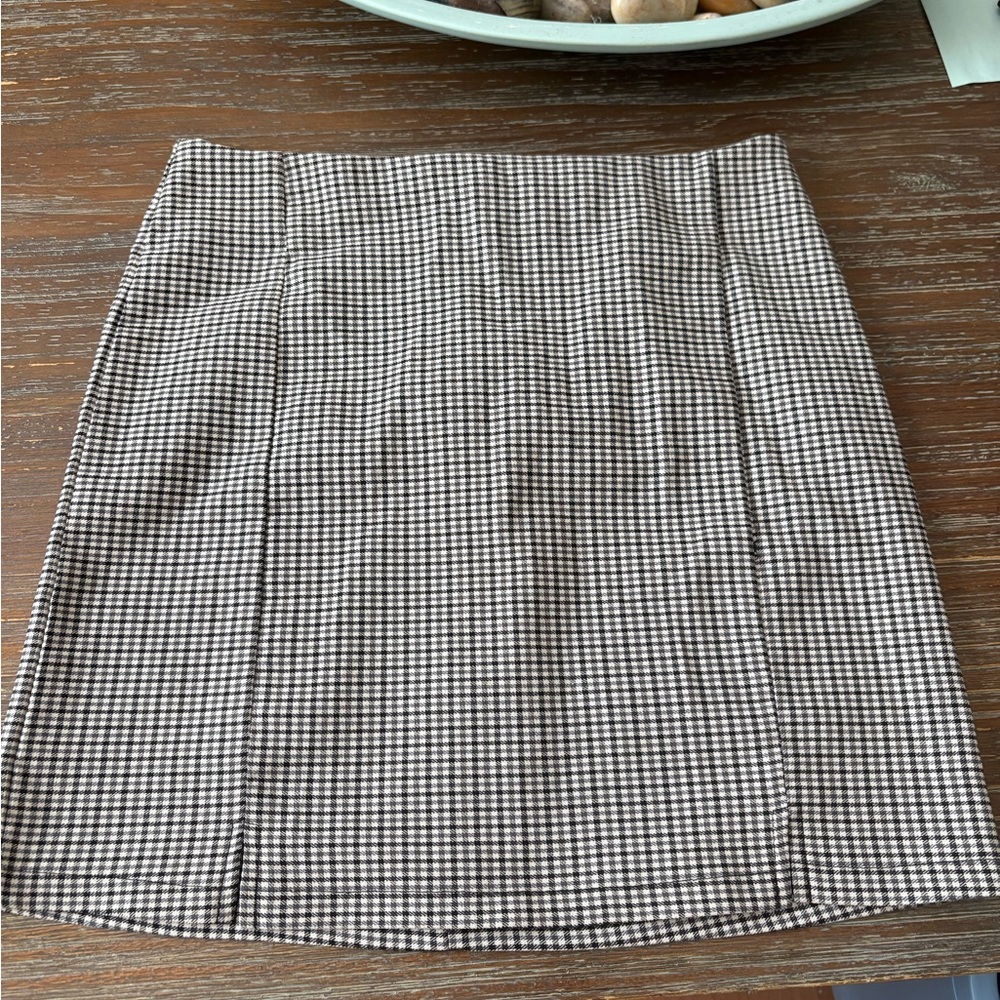 Full Tilt Brown and White Mini Pencil Skirt